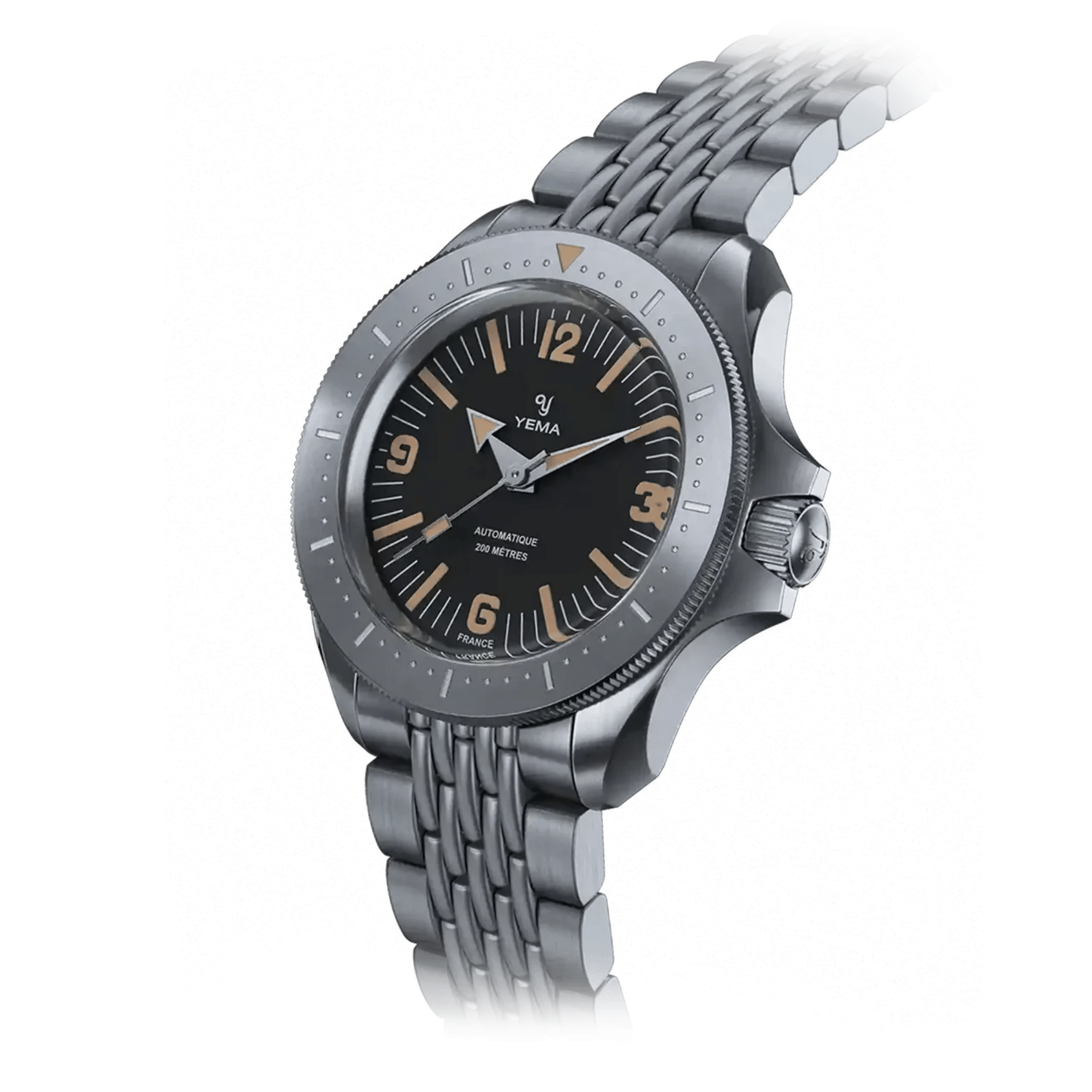 Yema Diver automatic black dial steel bracelet 39,5 mm