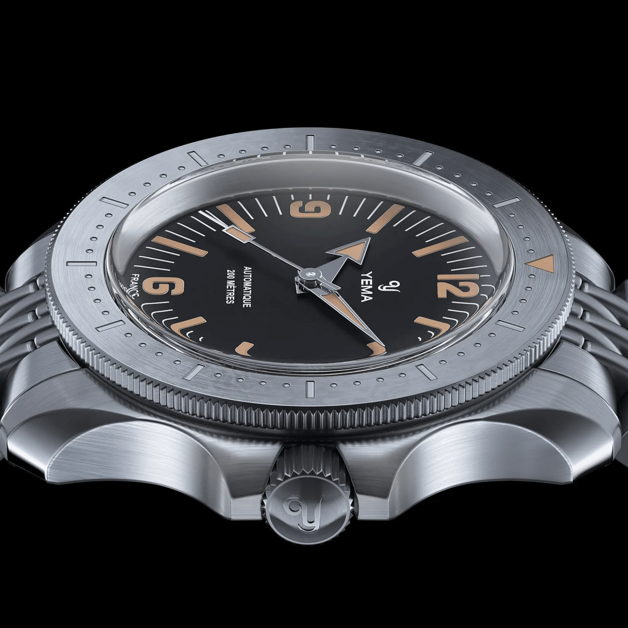 Montre Yema Diver automatique cadran noir bracelet acier 39,5 mm