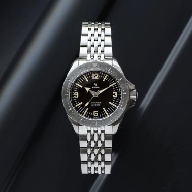 Yema Diver automatic black dial steel bracelet 39,5 mm