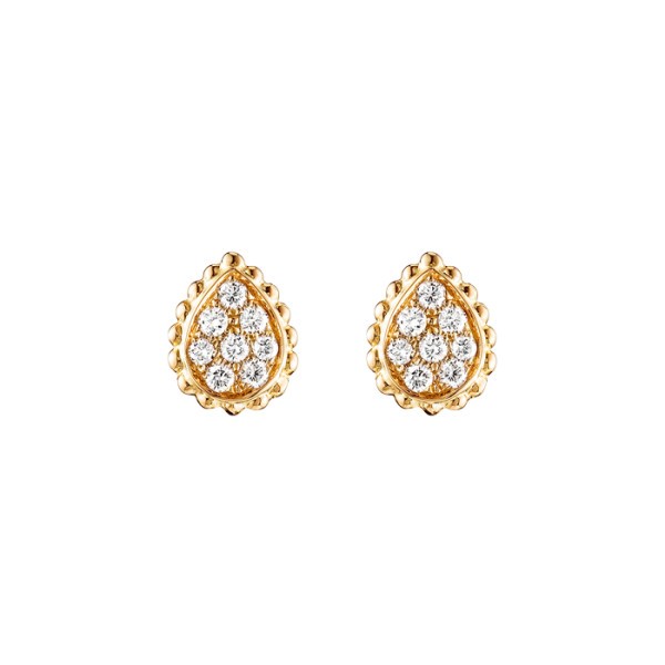 Puces d'oreilles Boucheron Serpent Bohème motif XS en or jaune et diamants JCO00942