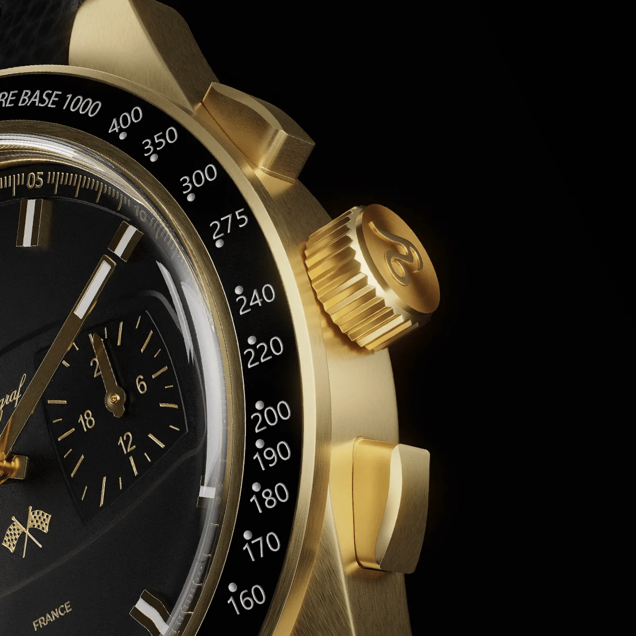 Montre Yema Rallygraf Meca-Quartz II Classic Racing School cadran noir bracelet cuir 40 mm