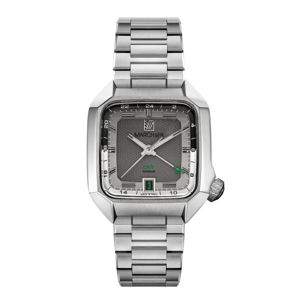 March LA.B AM2 Slim GMT Automatic Millesime March 2025 grey dial titanium bracelet 36 mm