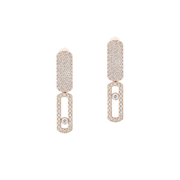 Boucles d'oreilles Messika Move Imperial PM en or rose et diamants