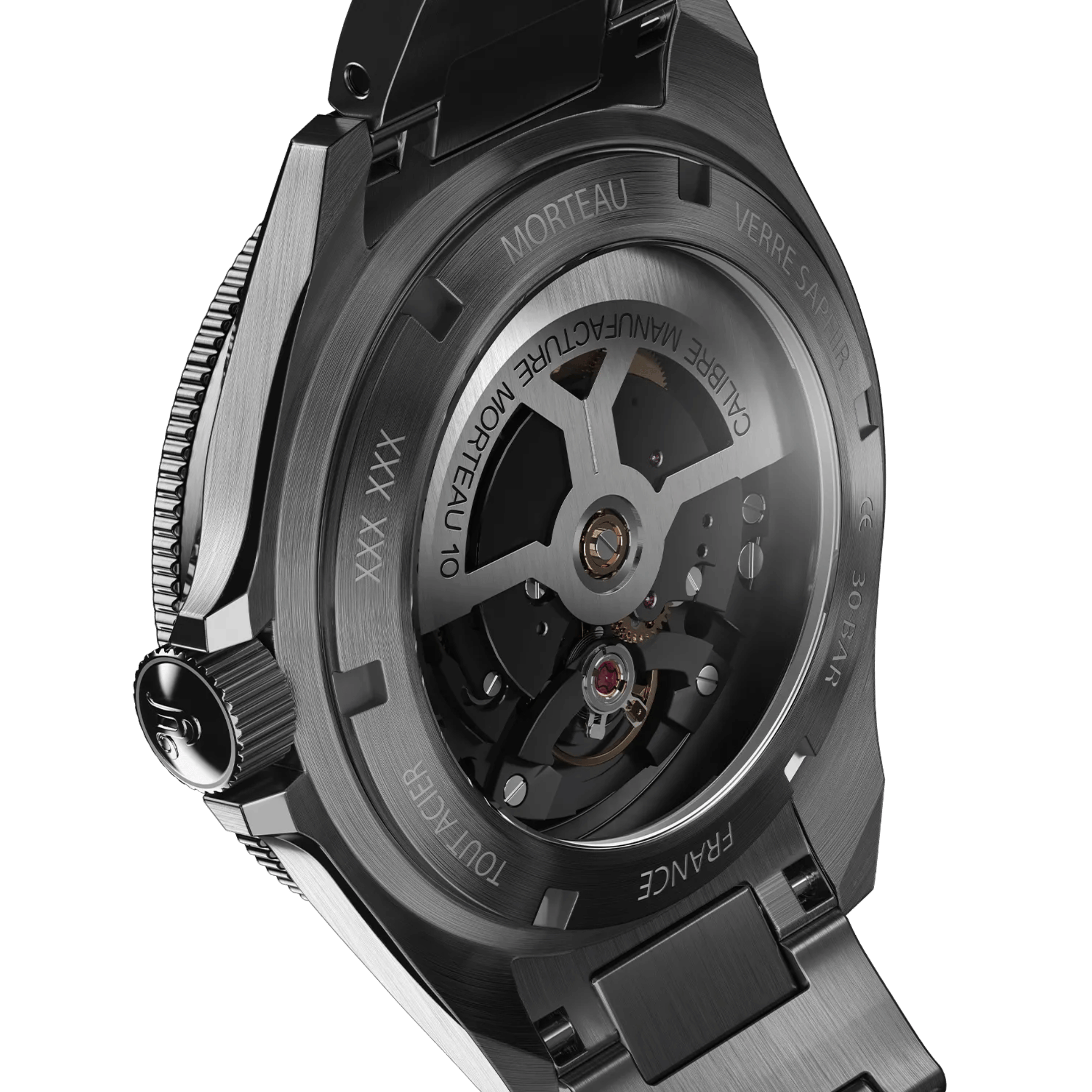 Yema Navygraf CMM.10 automatic black dial steel bracelet 39 mm