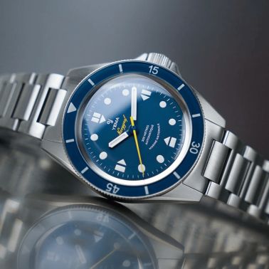 Yema Navygraf Marine Nationale CMM.10 automatic blue dial steel bracelet 39 mm