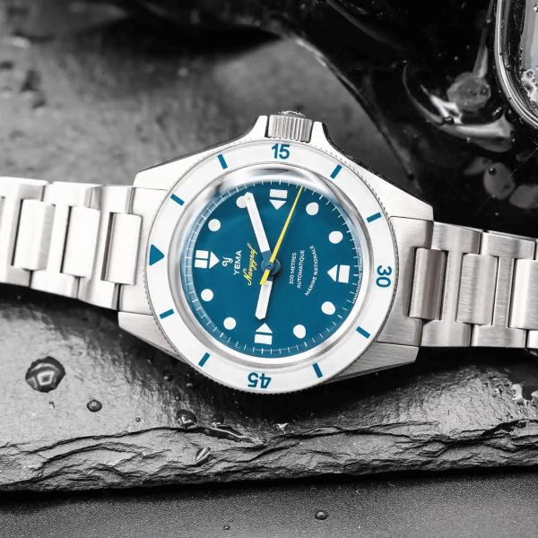 Yema Navygraf Marine Nationale CMM.10 automatic blue dial steel bracelet 39 mm