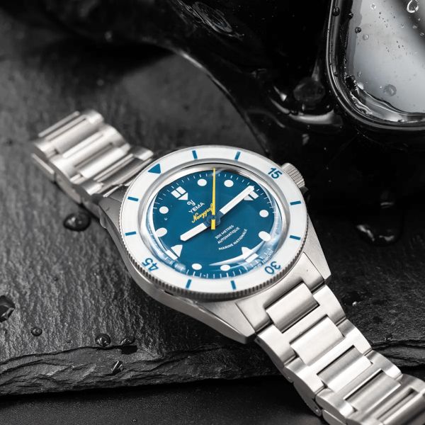 Yema Navygraf Marine Nationale CMM.10 automatic blue dial steel bracelet 39 mm