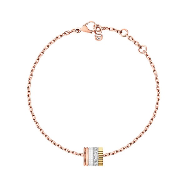Bracelet Boucheron Quatre White Edition trois ors céramique et diamants JBT00506M