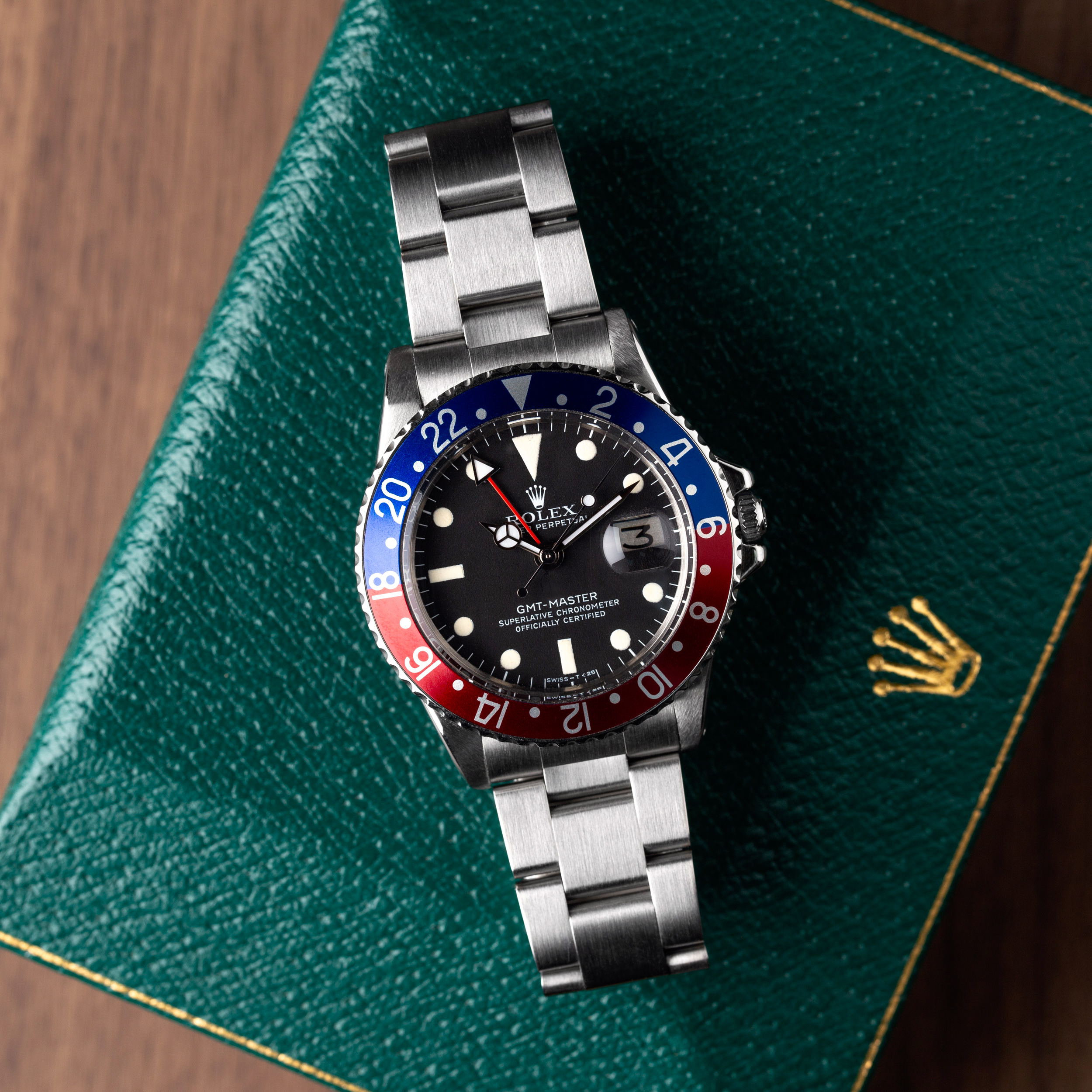 Montre Rolex GMT-Master 1675 automatique 40 mm Full Set 1975