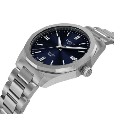 Montre Tissot T-Classic PR 100 quartz solaire cadran bleu bracelet acier 39 mm T151.422.11.041.00