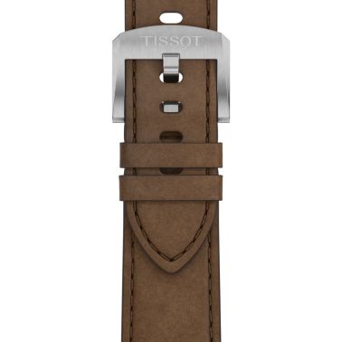 Tissot T-Classic PR 100 Solar quartz watch silver dial brown leather strap 39 mm T151.422.16.031.00