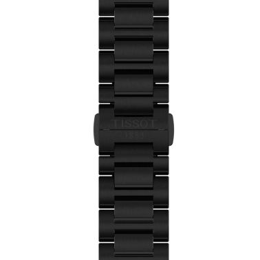 Tissot T-Classic PR 100 quartz solar black dial black PVD steel bracelet 39 mm T151.422.33.051.00