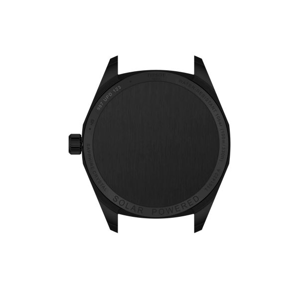 Tissot T-Classic PR 100 quartz solar watch black dial black leather strap 39 mm T151.422.36.051.00