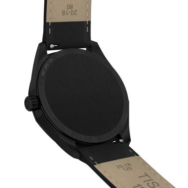 Tissot T-Classic PR 100 quartz solar watch black dial black leather strap 39 mm T151.422.36.051.00