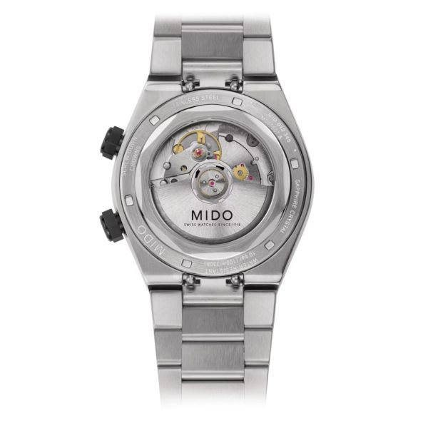 Mido Multifort 8 Two Crowns automatic watch, black dial, 40 mm steel bracelet