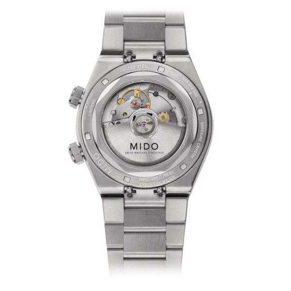 Montre Mido Multifort 8 Two Crowns automatique cadran gris bracelet acier 40 mm