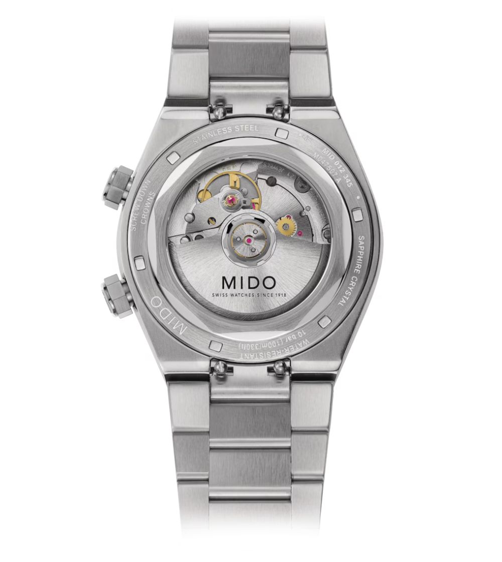 Montre Mido Multifort 8 Two Crowns automatique cadran gris bracelet acier 40 mm