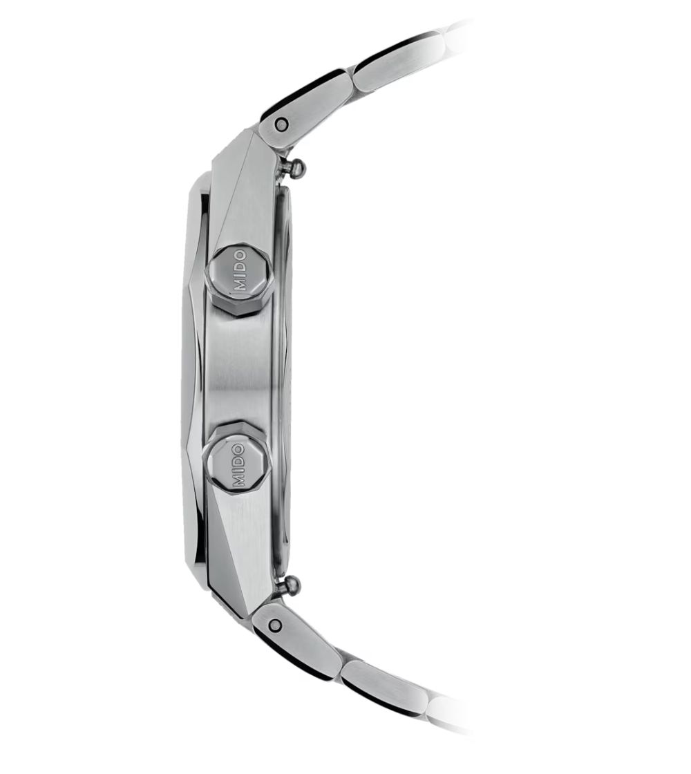 Montre Mido Multifort 8 Two Crowns automatique cadran gris bracelet acier 40 mm