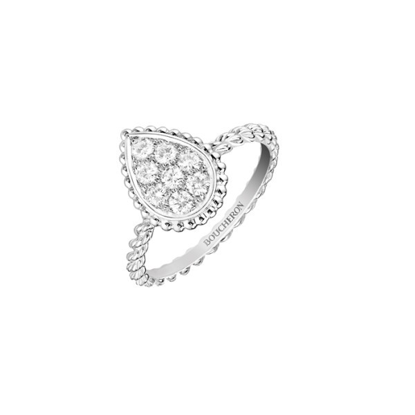 Bague Boucheron Serpent Bohème motif S en or blanc et diamants