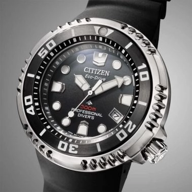 Montre Citizen Promaster Marine Eco-Drive Professional Diver 300 m cadran noir bracelet caoutchouc 46 mm