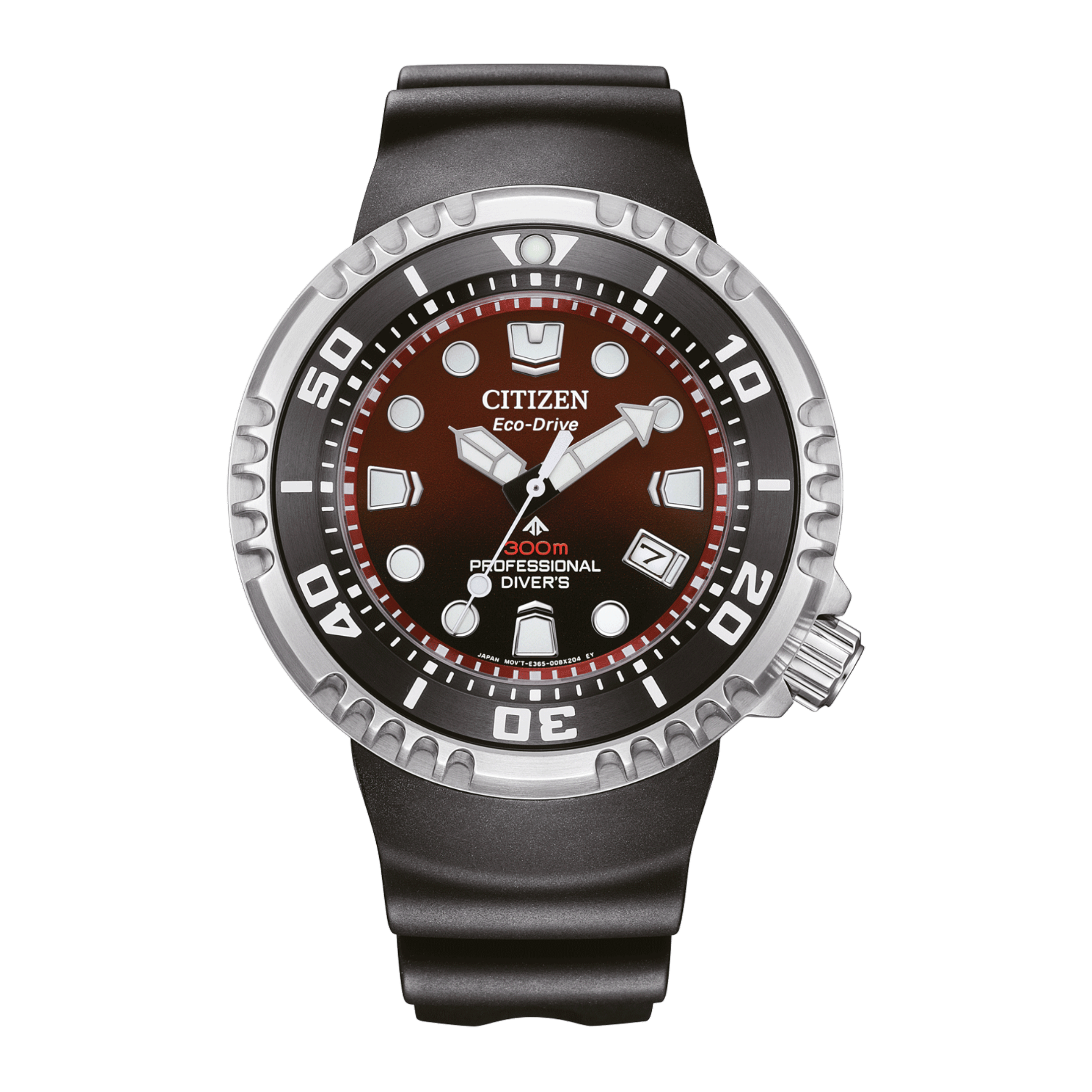 Montre Citizen Promaster Marine Eco-Drive Professional Diver 300 m cadran rouge bracelet caoutchouc 46 mm