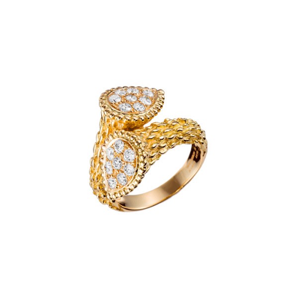 Bague Boucheron Serpent Bohème Toi & Moi motif S en or jaune et diamants JRG04BAB1