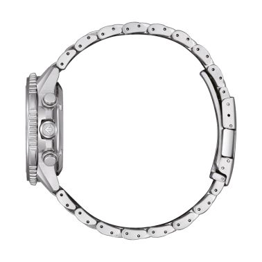 Montre Citizen Promaster Sky Chronographe Navihawk Eco-Drive cadran argenté bracelet acier 40 mm