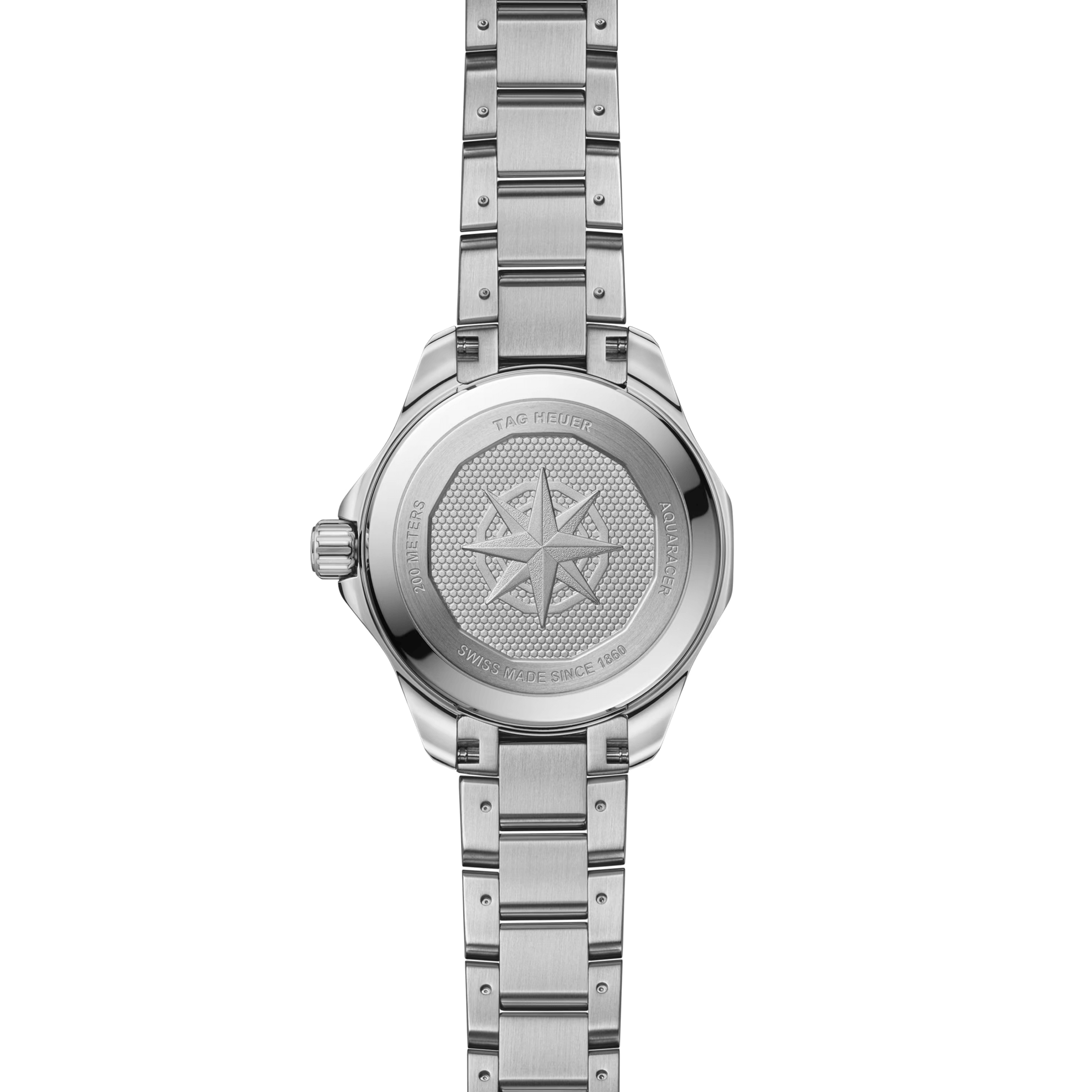 Montre TAG Heuer Aquaracer Professional 200 Solargraph solaire index diamants cadran rose bracelet acier 34 mm WBP1318.BA0005