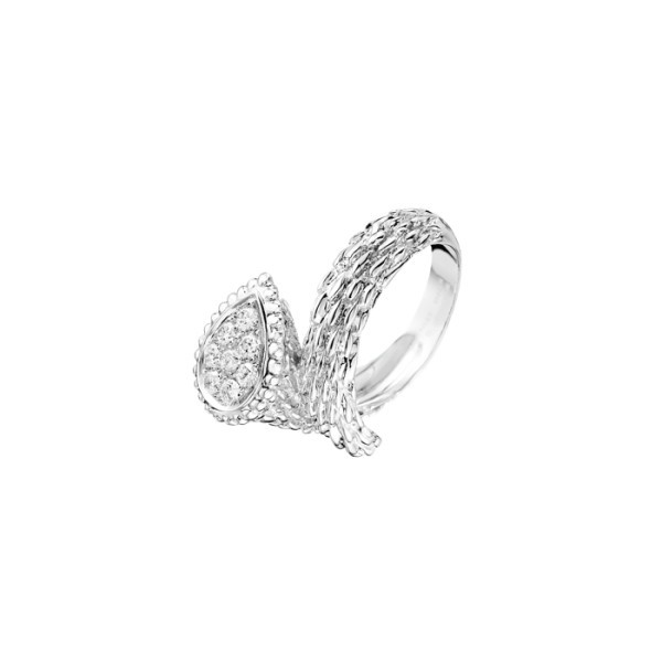 Bague Boucheron Serpent Bohème petit modèle en or blanc et diamants JRG04CDB1