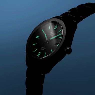 Tissot T-Classic PR 100 Solar quartz watch silver dial stainless steel bracelet 39 mm T151.422.11.031.00