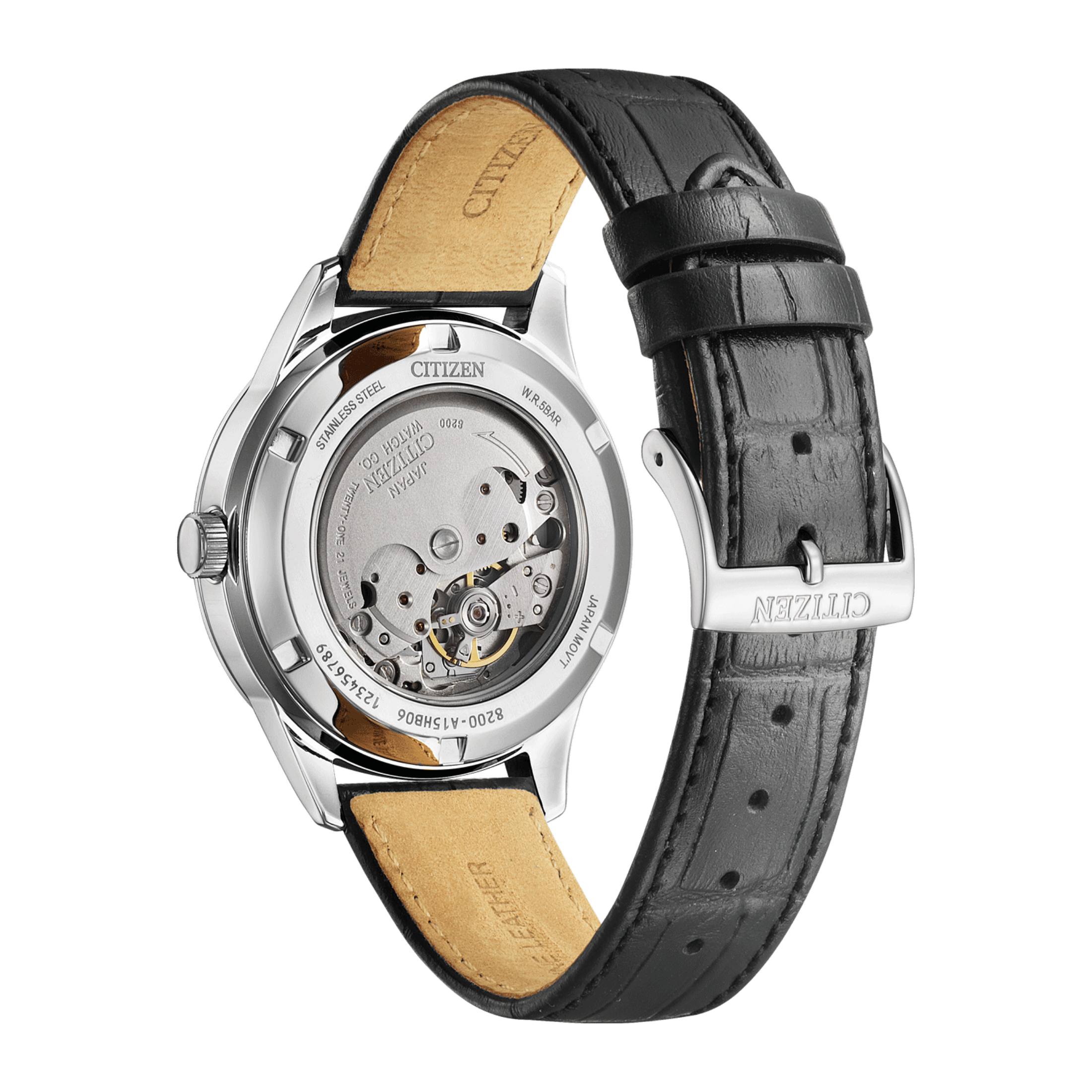 Citizen Platform Mechanical Day Date automatic black dial leather strap 40 mm