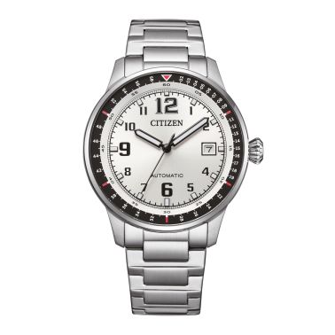 Montre Citizen Platform Mechanical Urban Military automatique cadran argenté bracelet acier 40 mm