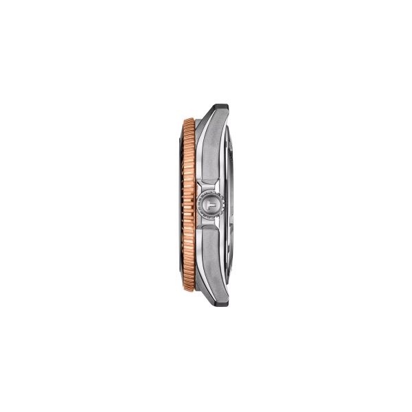 Tissot Seastar 1000 PVD Rose Gold Powermatic 80 Watch grey dial steel bracelet 40 mm T120.807.22.051.01