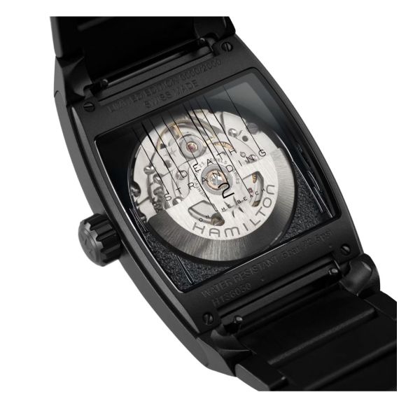 Montre Hamilton American Classic Boulton Stranding 2 auto Édition Limitée cadran noir bracelet titane 36 x 48 mm