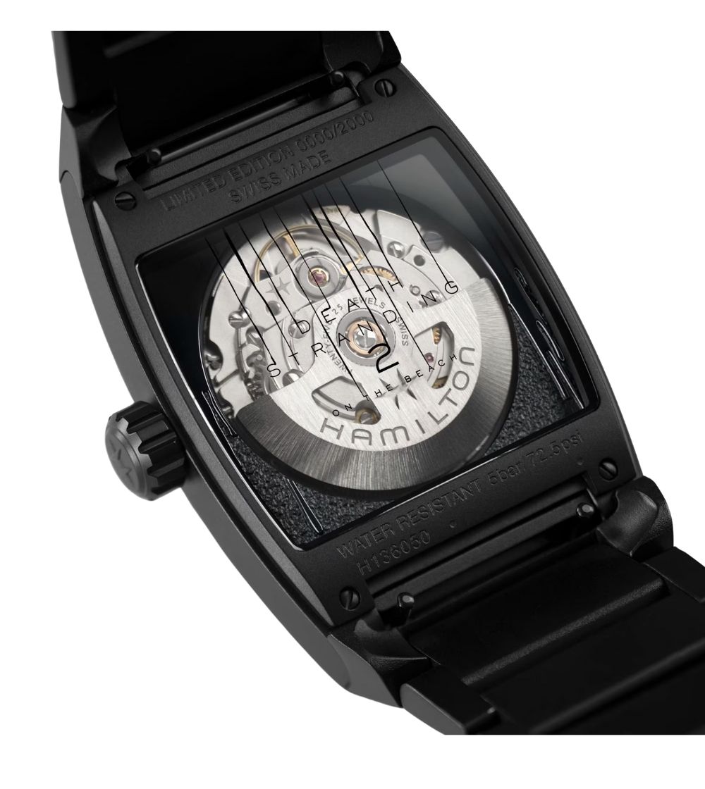 Montre Hamilton American Classic Boulton Stranding 2 auto Édition Limitée cadran noir bracelet titane 36 x 48 mm