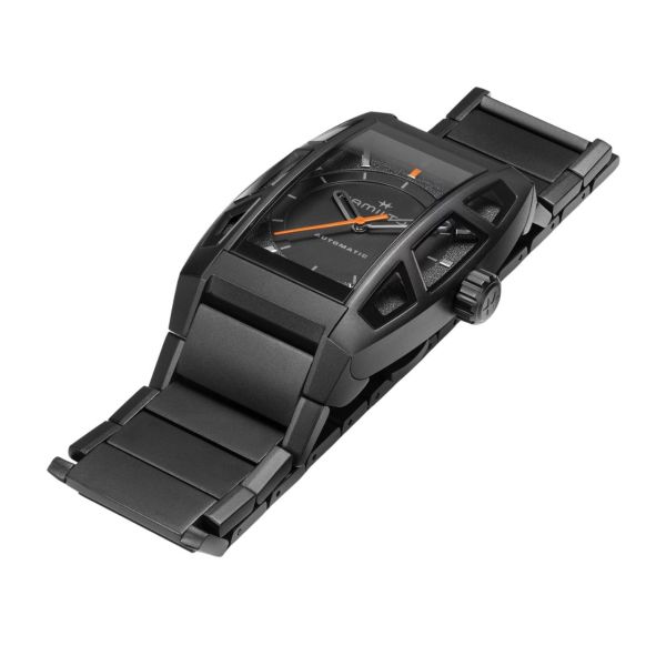 Montre Hamilton American Classic Boulton Stranding 2 auto Édition Limitée cadran noir bracelet titane 36 x 48 mm