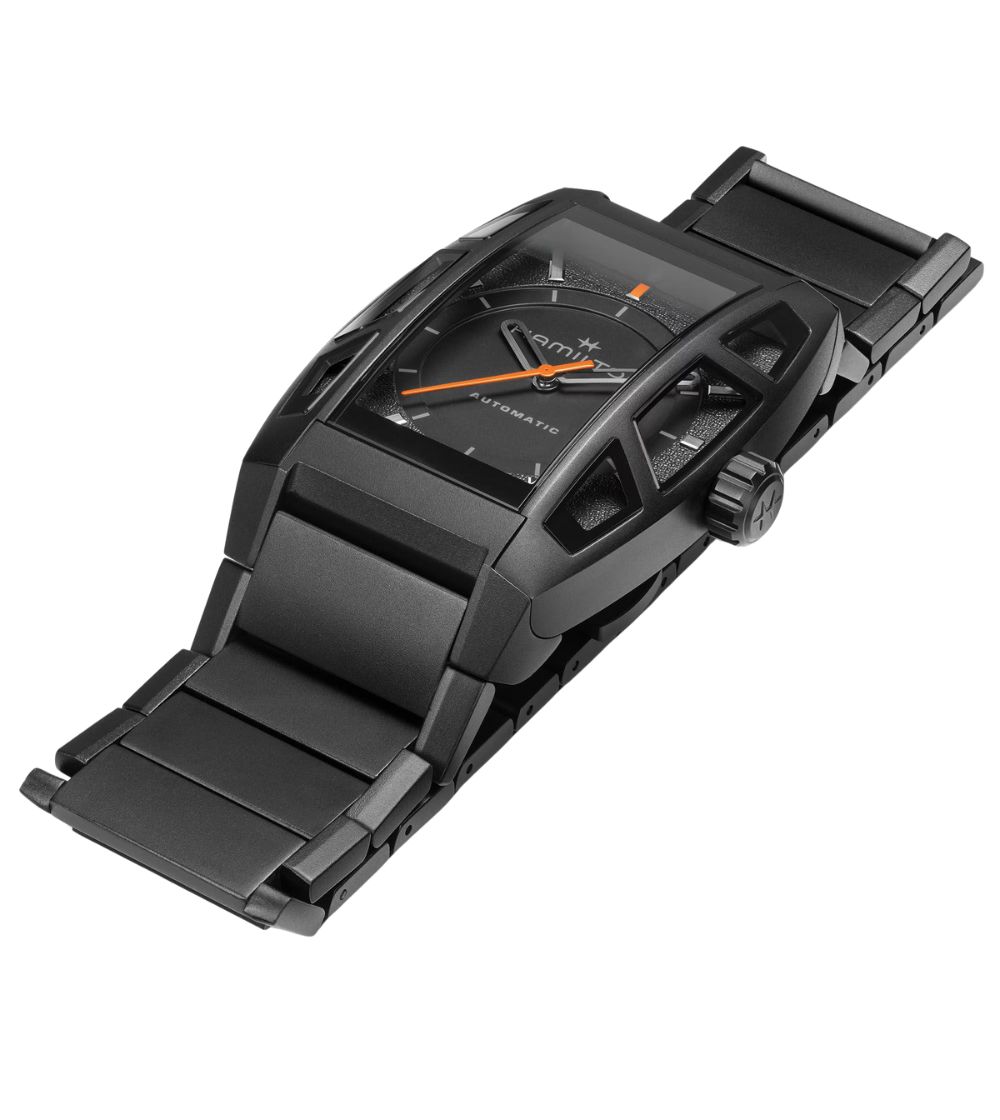Montre Hamilton American Classic Boulton Stranding 2 auto Édition Limitée cadran noir bracelet titane 36 x 48 mm