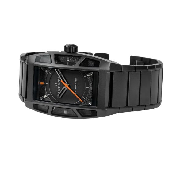 Montre Hamilton American Classic Boulton Stranding 2 auto Édition Limitée cadran noir bracelet titane 36 x 48 mm