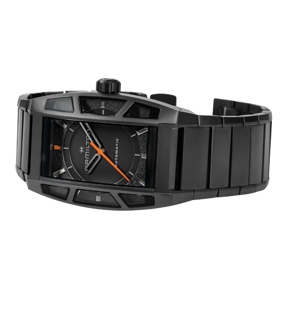 Montre Hamilton American Classic Boulton Stranding 2 auto Édition Limitée cadran noir bracelet titane 36 x 48 mm