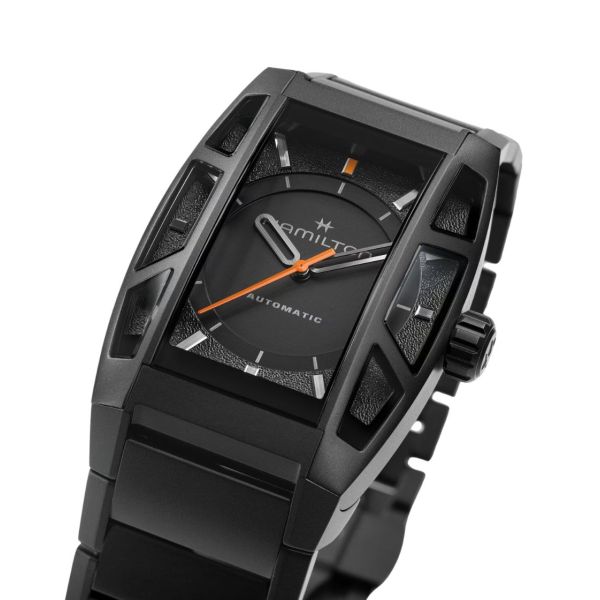 Montre Hamilton American Classic Boulton Stranding 2 auto Édition Limitée cadran noir bracelet titane 36 x 48 mm