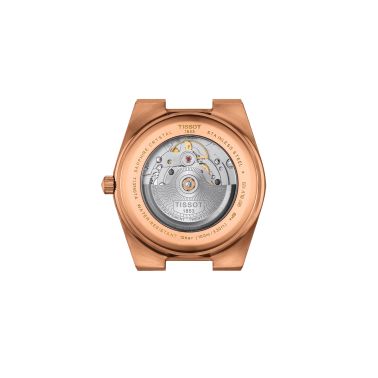 Tissot PRX Powermatic 80 automatic watch blue dial stainless steel bracelet pvd rose gold 40 mm T137.407.33.041.00