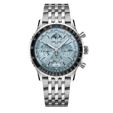 Montre Breitling Navitimer B19 Chronograph 43 Perpetual Calendar automatique cadran bleu glacier bracelet acier43 mm