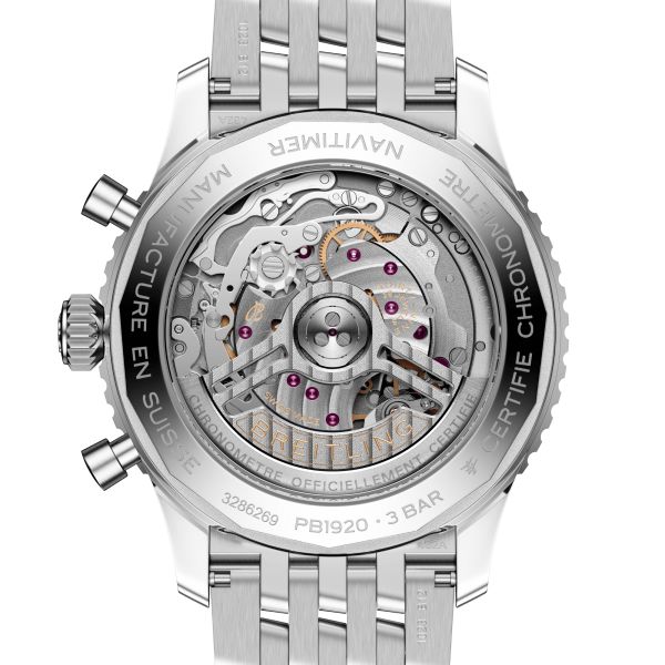 Breitling Navitimer B19 Chronograph 43 Perpetual Calendar automatic ice blue dial steel bracelet 43 mm