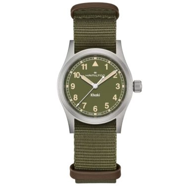 Hamilton Khaki Field quartz watch kaki dial kaki NATO strap 33 mm