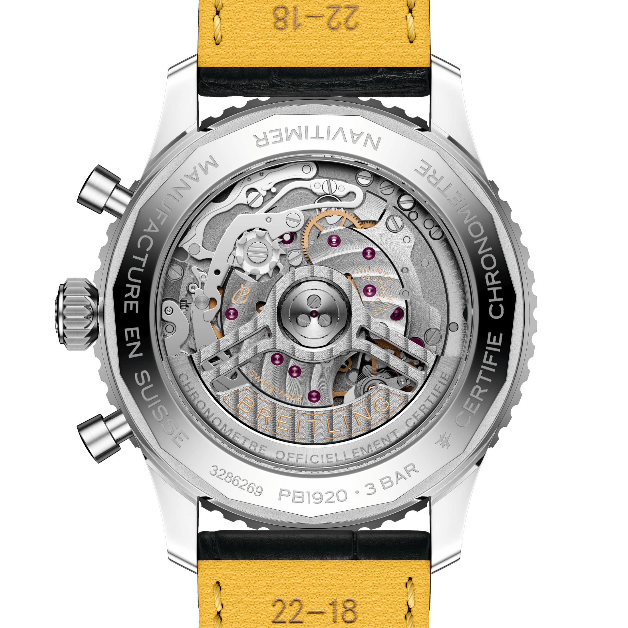 Breitling Navitimer B19 Chronograph 43 Perpetual Calendar automatic ice blue dial leather strap 43 mm