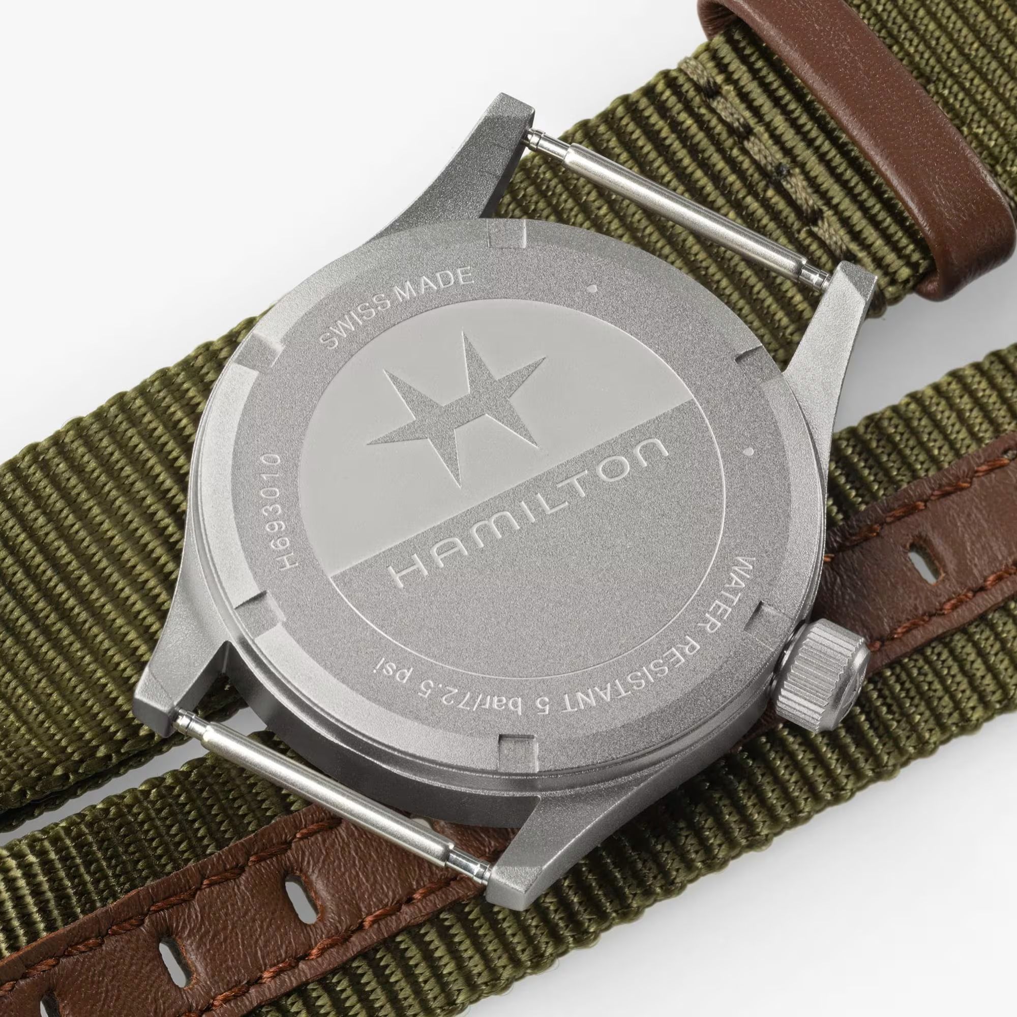 Hamilton Khaki Field quartz watch kaki dial kaki NATO strap 33 mm