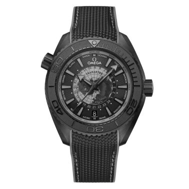 Montre Omega Seamaster Planet Ocean 600M Worldtimer céramique noire cadran noir bracelet caoutchouc 45,5 mm