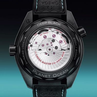 Omega Seamaster Planet Ocean 600M Worldtimer black ceramic turquoise dial rubber strap 45,5 mm