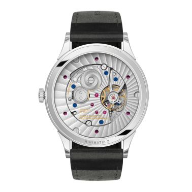 Montre NOMOS Minimatik 39 Date automatique cadran blanc argenté automatique bracelet cuir 39 mm