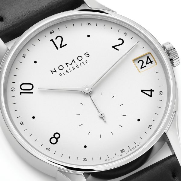 NOMOS Minimatik 39 Date automatic white dial leather strap 39mm